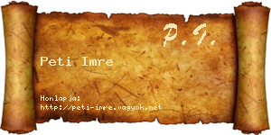 Peti Imre névjegykártya
